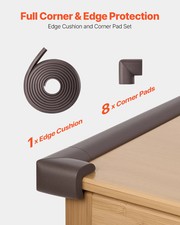 Baby Proofing Edge Corner Protector, 18 ft Edge Cushion, 8 Corner Pads, Soft NBR