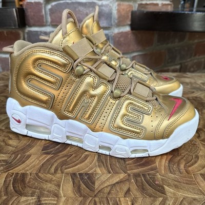 Size 9 - Nike Supreme x Air More Uptempo Metallic Gold