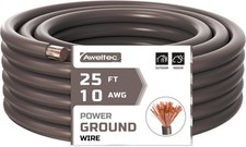 10 Gauge Wire, 25 Feet Black Power Ground Cable, Primary 10 Gauge,