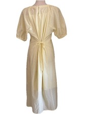 Harper Lu x Target Yellow Eyelet Women’s Sundress M Tie Back  Puff Sleeve 100% C