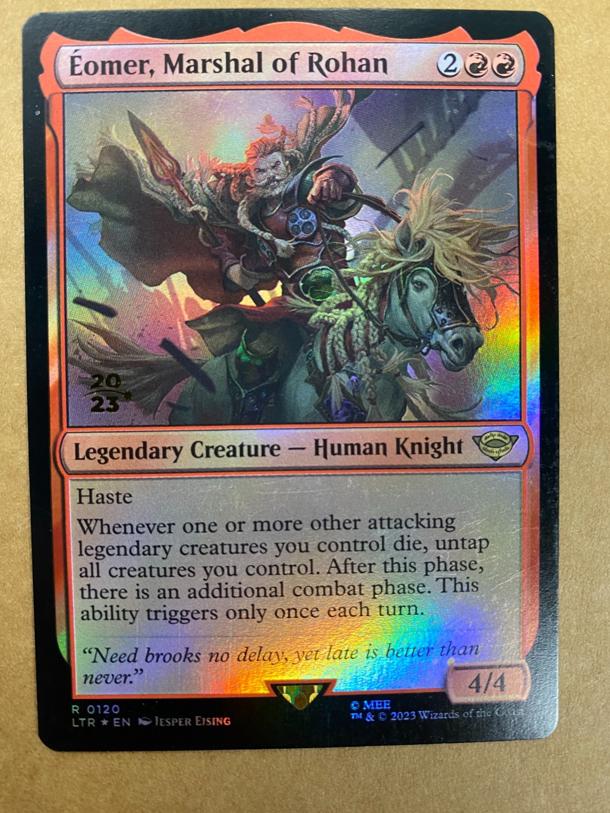 MTG 1x FOIL Eomer, Marshal of Rohan 120 PRERELEASE Lord of the Rings Magic x1 NM