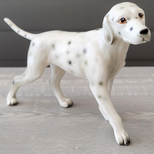 Vintage Japan Dalmatian Porcelain Walking Dog Figurine Matte Finish 8" x 5" EUC