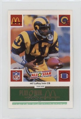 1986 McDonald's Play & Win All-Star Team Green Tab LeRoy Irvin 0au4