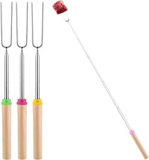 SULIVES 4 Pack Marshmallow Toasting Forks Kit - Extendable Stainless Steel... 