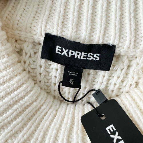 express sweater Cable Knit Long Sleeve Cream Women’s Size M - Picture 4 of 8