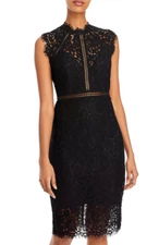 Bardot Lace Panel Dress Black Size 8 4675
