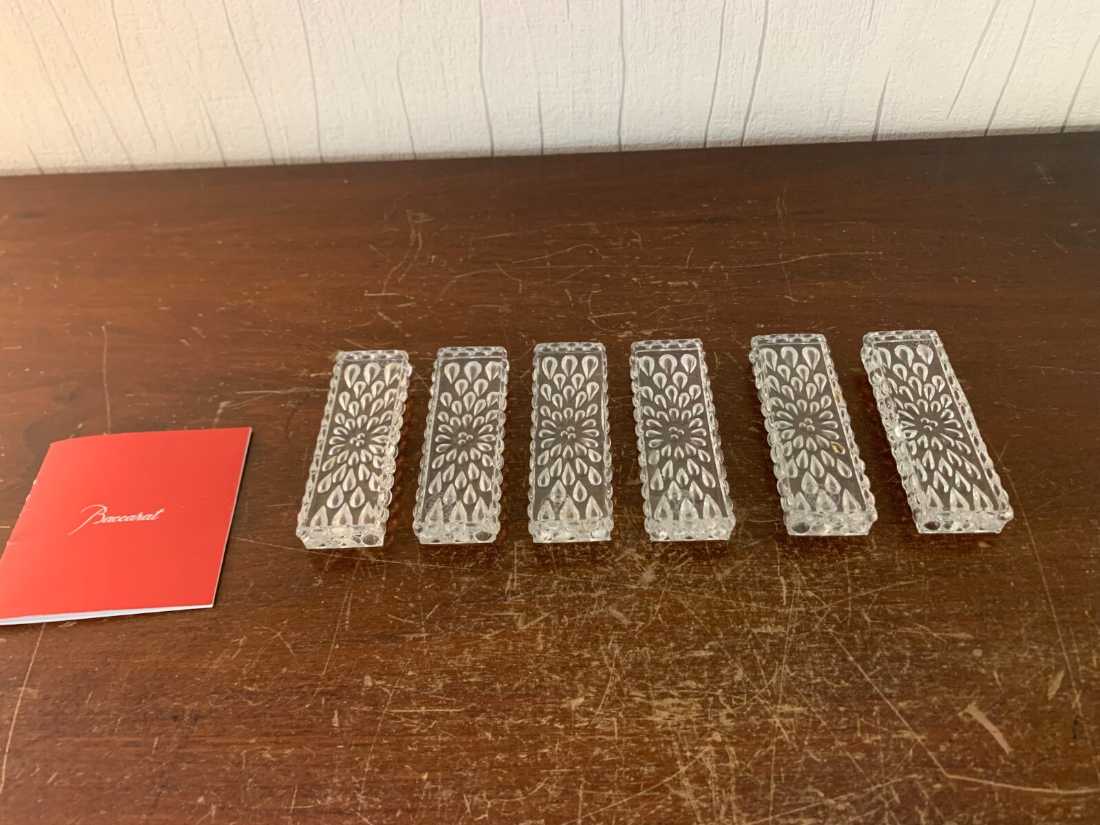 6 Baccarat Crystal Knife Holders