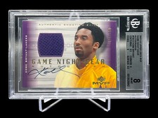 2001-02 Upper Deck MVP Kobe Bryant Game Night Gear Jersey Auto /100 BGS 8
