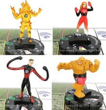 Fantastic Four MR FANTASTIC INVISIBLE WOMAN TORCH THING #017-020 HeroClix Set