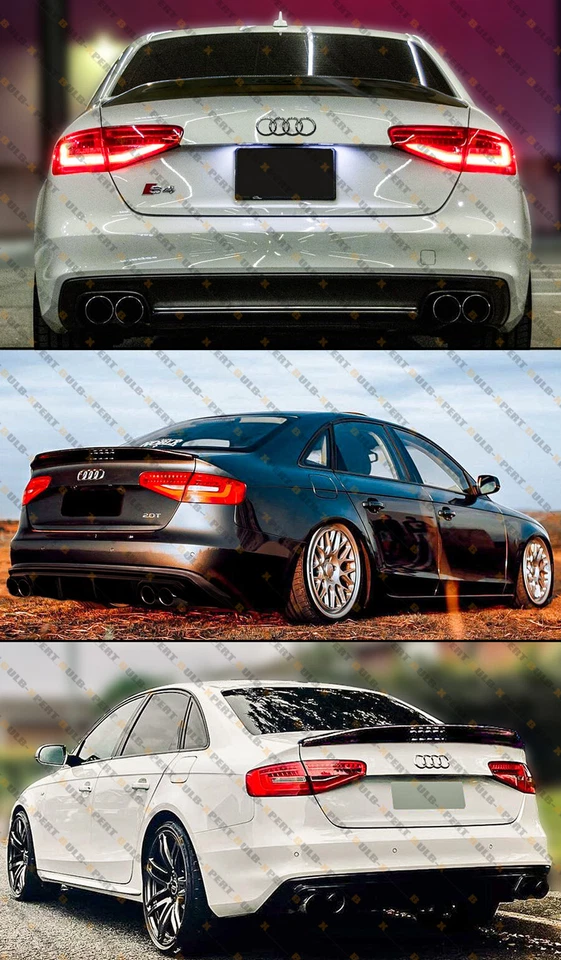 ALERÓN DE MALETERO DE FIBRA DE CARBONO REAL ESTILO GATO HIGHKICK PARA SEDÁN AUDI S4 10-16 Foto 4 de 4