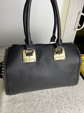 Marc New York Signature Handbag Black Doctor Tote Shoulder Purse Faux Leather