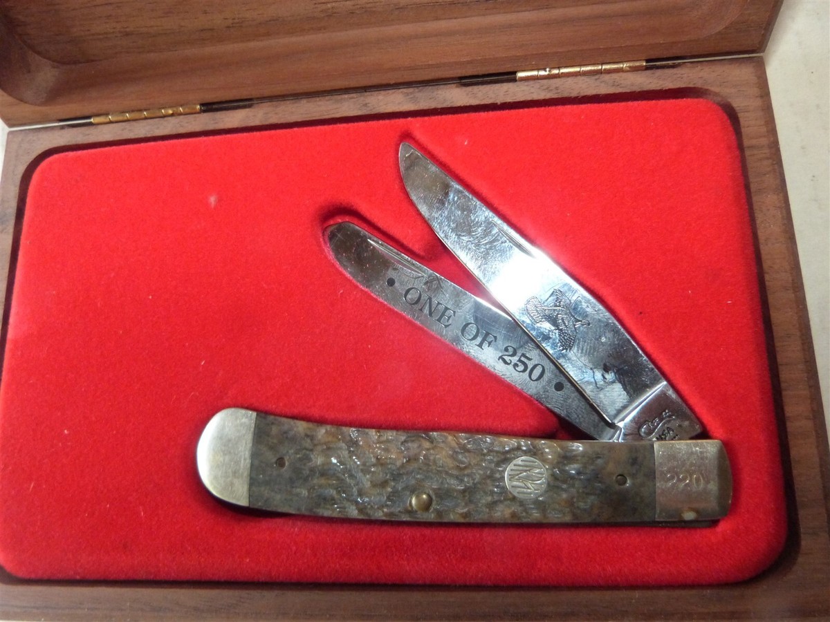 CASE REDHEAD BK6254 SS TRAPPER 2 BLADE BROWN HANDLE S/N 220 1 OF