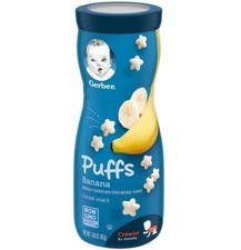 Gerber Puffs Banana Cereal Baby Snack Non GMO   1.48 Oz   Pack of 3