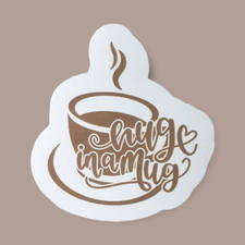 Hug In A Mug Coffee 3" Vinyl Sticker
