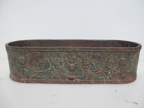 Victorian Iron Planter Trough Garden French Jardiniere Urn Antique Plant Pot 23" - Picture 12 of 13