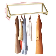 Clothes Display Rack Storage Garment Rack Clothes Store Wall-Mounted Gold Modern