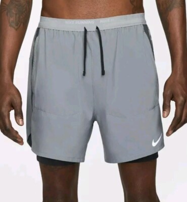 Mene Nike Dri-Fit Stride Hybrid 2-In-1 5'' Running Shorts DM4757 Size Large-Tall
