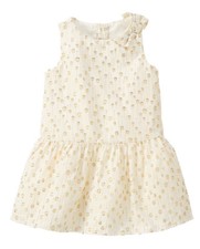 NWT Gymboree SPECIAL OCCASION Holiday Shine Gold Shimmer Dot Dress Girl 3T 4T 5T