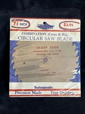 Vintage Combination Cross & Rip Circular Saw Blade 7 1/4” Resharpenable - New 💥