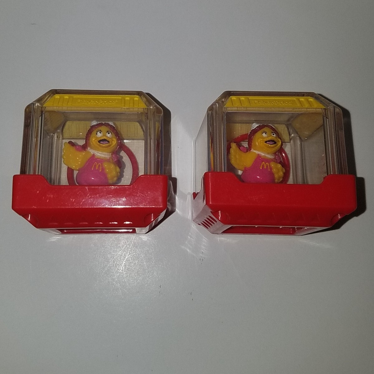 2 Fisher Price Peek-A-Boo Blocks Lot McDonald's Character Birdie