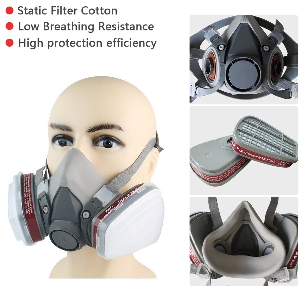 Respirator Mask Full Face Chemical Spray Painting Respirator Vapour ...