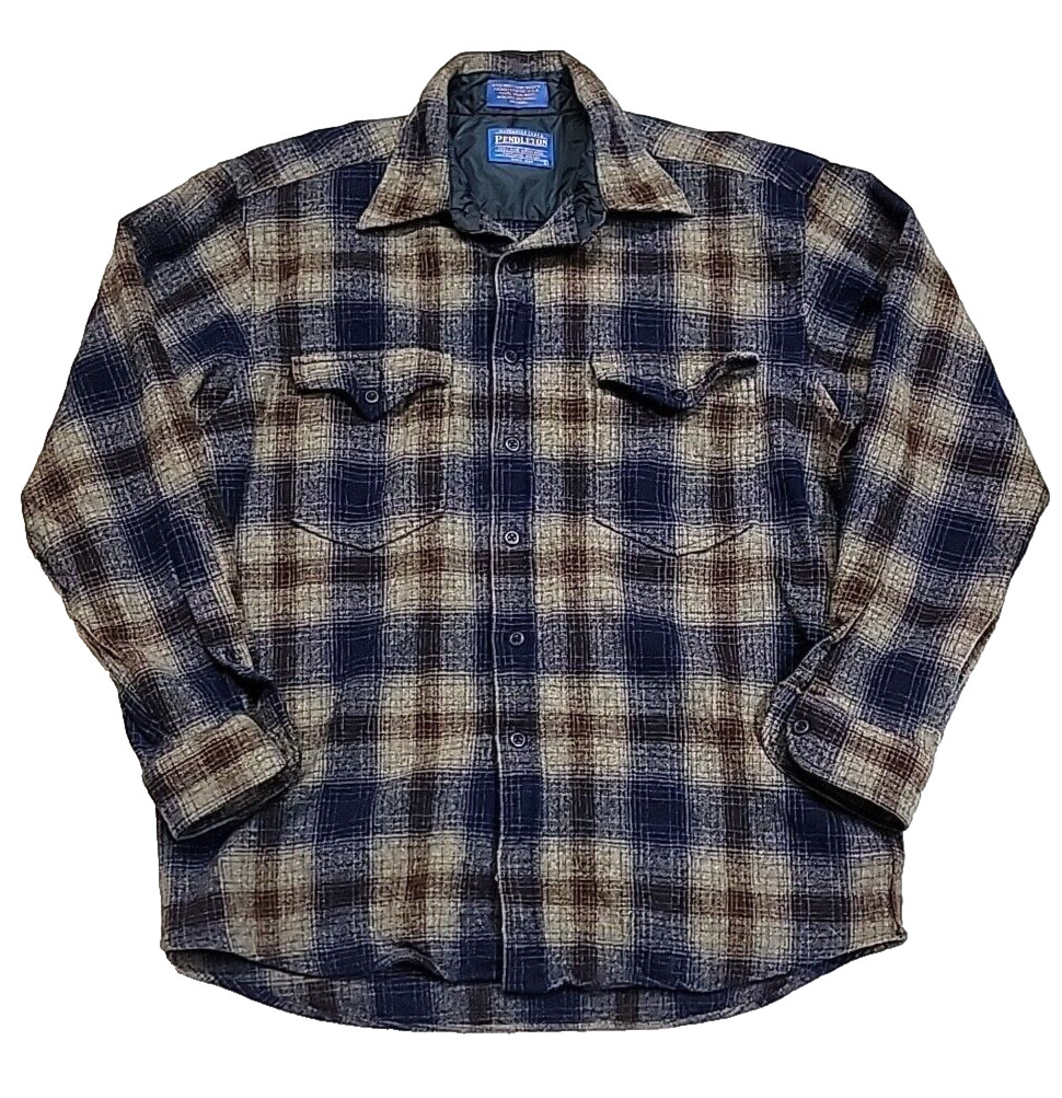 Vintage Pendleton Lined 100% Wool Checkerboard Br… - image 1
