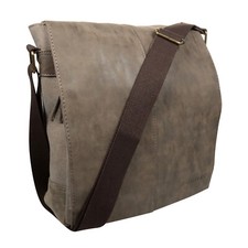 Messenger Bag Umhängetasche Unisex DIN A4 Braun Canvas Vintage Herren Damen 