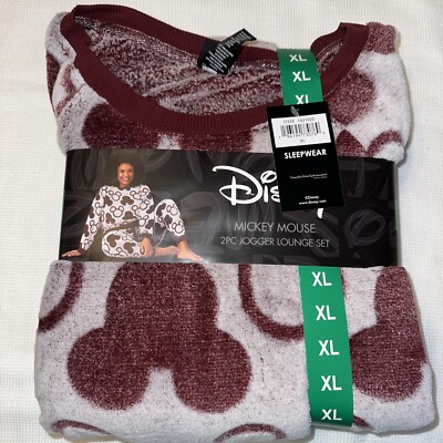 Disney Mickey Mouse Character Women's Fleece Soft Cozy Jogger 2-PC Lounge Set XL