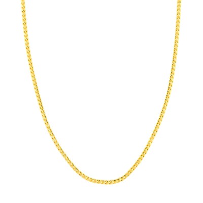 3mm Square Franco Chain Necklace Real Solid 14K All Yellow Gold