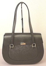 Ripani 8702 Metallic Gray Saffiano Leather Shoulder Hand Bag 100% Made In Italy