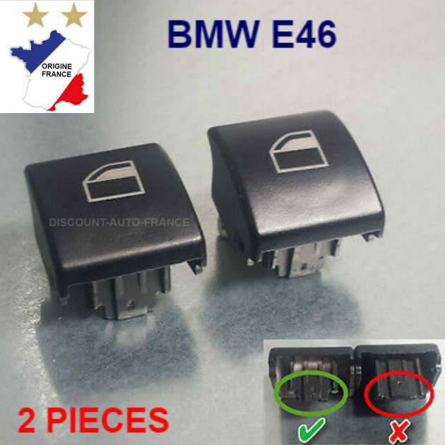 Bouton Leve-Vitre Électrique Pour BMW E46 Facelift Avant/Arrière - Noir, Garantie 1 An