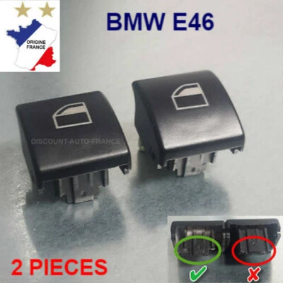 2x caches bouton Interrupteur lève vitre bouton poussoir pour BMW 3 - E46 - Photo 1/4