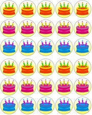 Birthday Cakes Cupcake Toppers Edible Icing Wafer Decor Party Kids Blue Pink