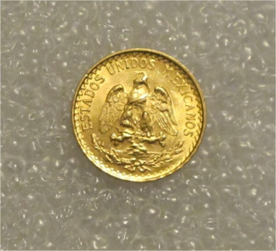 No.２アンティーク メキシコ硬貨 peso 1920 Mexico Gold Dos Pesos Two Pesos Coin 0.0482 Troy Oz. Superb