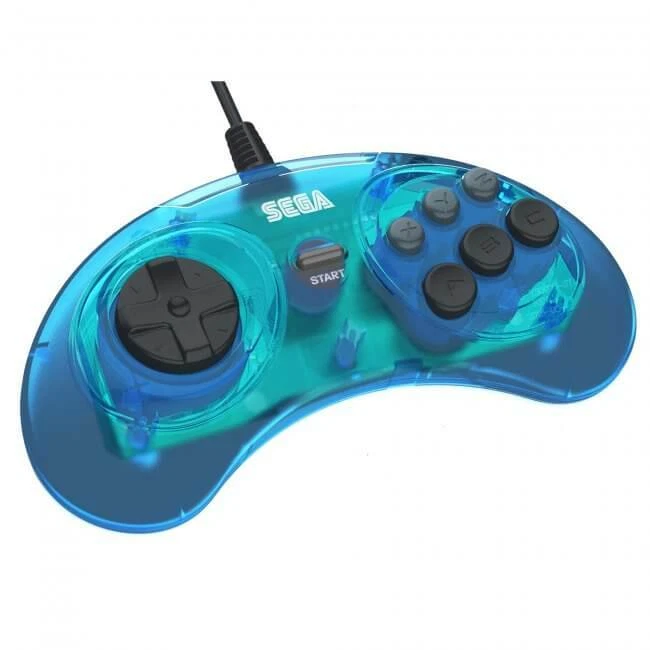 Retro-Bit Official USB Controller 6-Button for Sega Genesis Mini, PC/Mac Blue  - Image 3 of 4