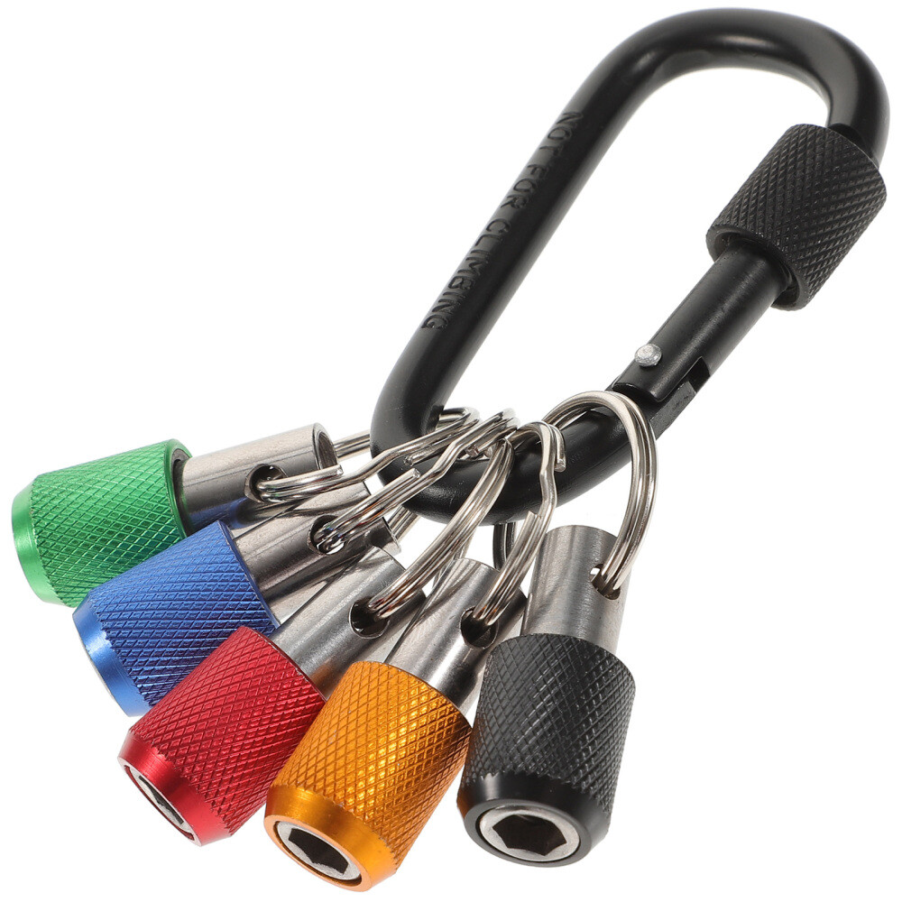 Hyuduo 5-Pack Keychain Screwdriver Bit Holders – Aluminum Alloy 1/4" Quick Release Tool