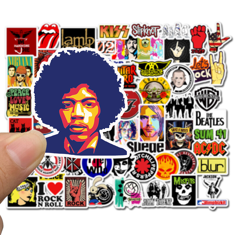 52pcs Music Rock 1 Pop Fashion Stickers Waterproof Vinyl Decal ...