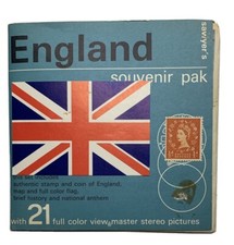View-Master ENGLAND Souvenir Pak B156 - 3 Reel Set  Booklet, Flag  Stamp