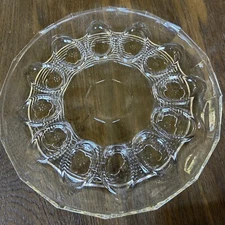 Large 12” Vintage Clear Glass Deviled Eggs Serving Tray Plate Platter