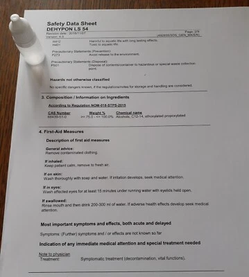 BASF Dehypon LS54 liquido detergente record 5 ml = 12 litri UK/EU sostituto di Tergitol