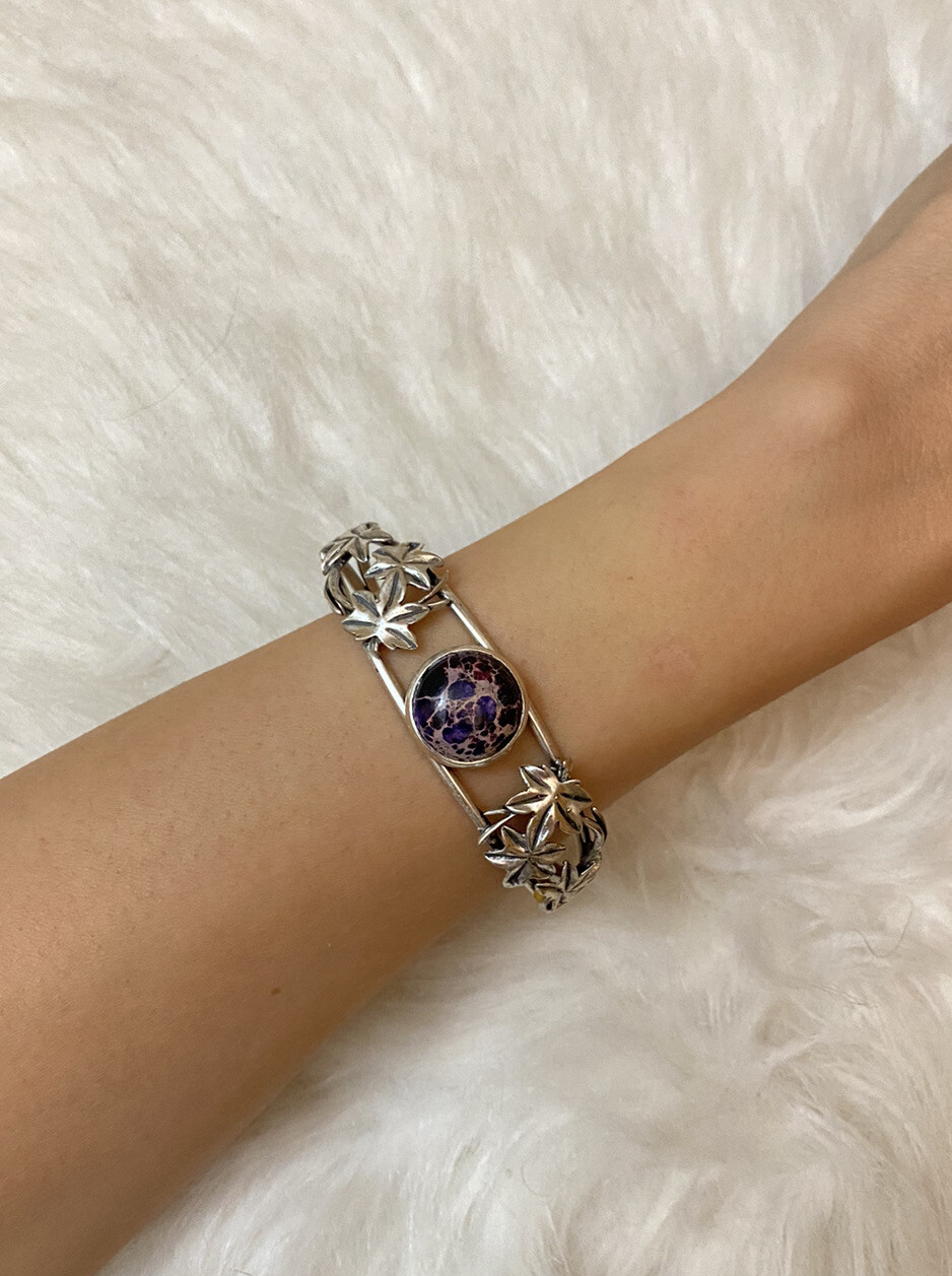 925 Sterling Silver Adjustable Cuff Bracelet With… - image 1