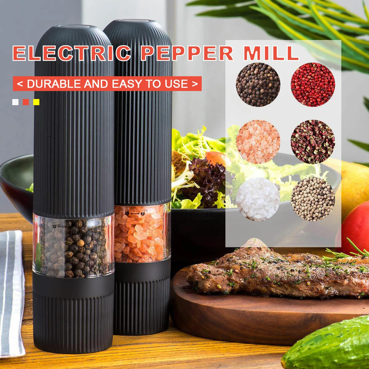 Battery pepper grinder with light new arrivals