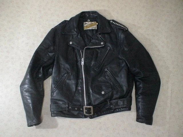 Schott Authentic Leather Biker Jacket Men Black Size 42 Used from Japan