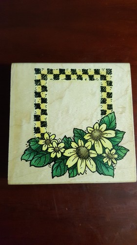 Stampendous w009 Daisy Frame Rubber Stamp 4" X 4"
