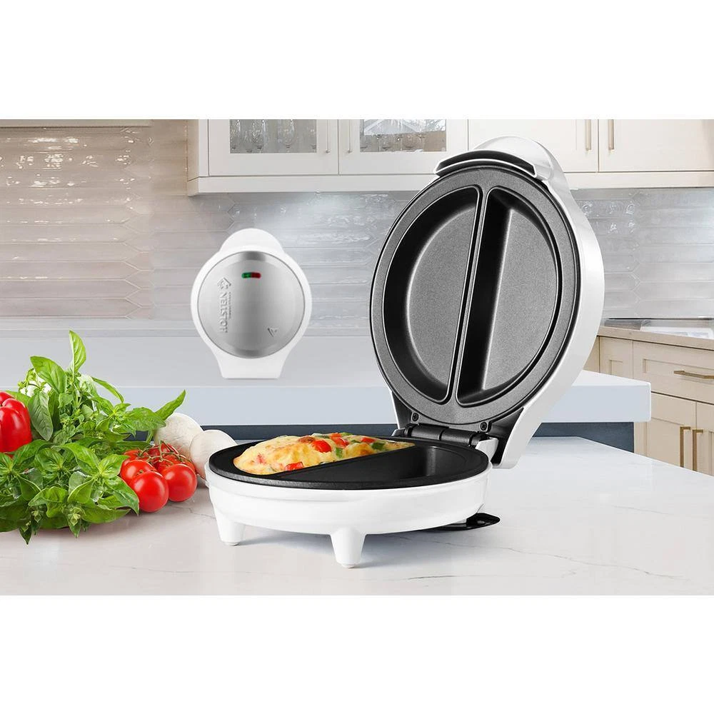 HOLSTEIN HOUSEWARES Egg Cooker Omelet Maker Stainless Steel Non-Stick 4-Eggs