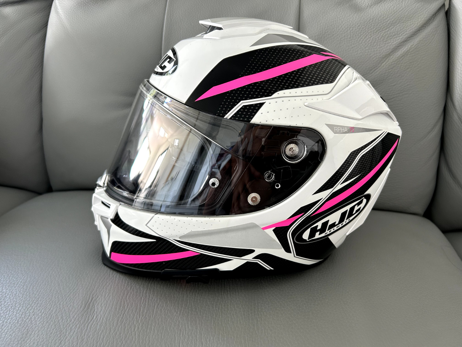 Casque moto HJC RPHA 70 Dipol MC8 intégral blanc et rose taille M avec Pinlock