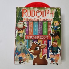 12 Christmas Board Book Blocks Rudolph the Red Nosed Reindeer by PI Kids 3" Book