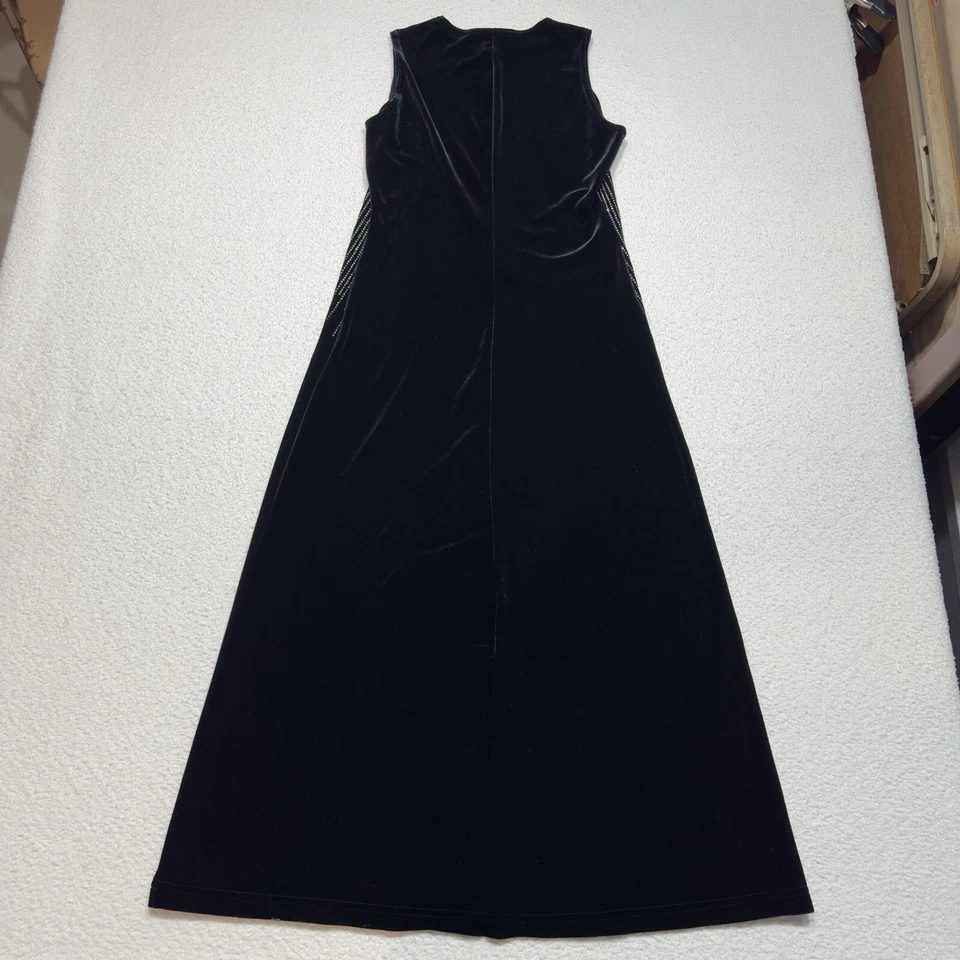Ronni Nicole Petite Vintage Womens Dress Black Velvet Sparkle Sleeveless Sz 6P - Image 3 of 4