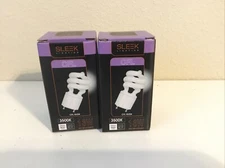 Set Of 2 CFL Light Bulb GU24 3500K 50W Replacement 2 Prong Sleek Lighting