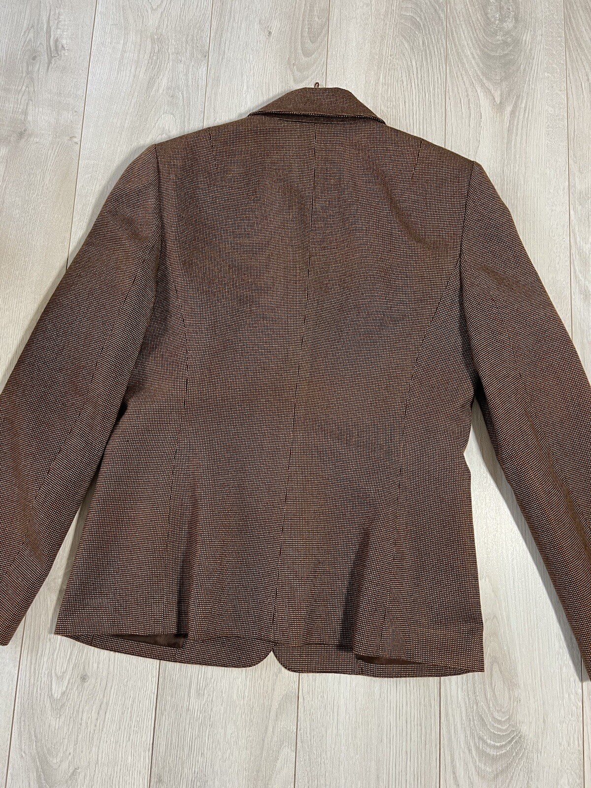 Le Suit Brown Three Button Pocket Jacket & Skirt Suit Set Sz 8